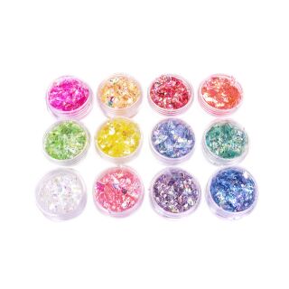 Glitterflocken 12 Farben Set