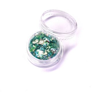 glitter flakes cyan