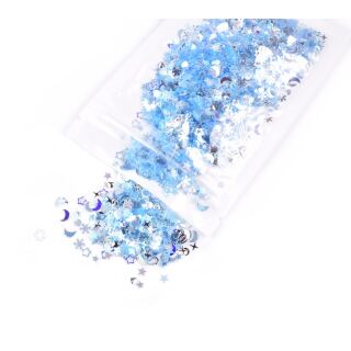 10g mixed iridescent sequins light blue