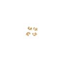 4 tiny cats on crescent moon gold