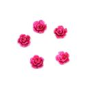 5 tiny roses dark pink