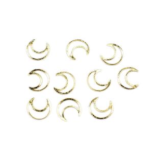 10 filigree crescent moons gold