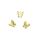 3 3D butterflies gold