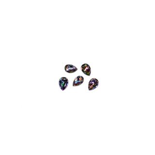 5 small black AB rhinestones water drops 10x7mm