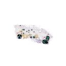 gemstones  gold inlay micro beads mix green