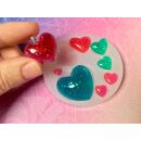 silicone mold 8 puffy hearts