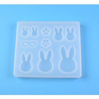 silicone mold bunny faces and flowers