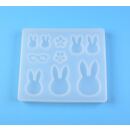 silicone mold bunny faces and flowers