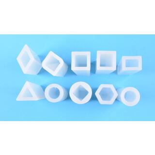 10 Silikonformen geometrische Kristalle