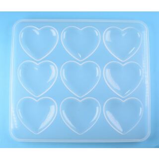 silicone mold 9 puffy hearts