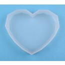 silicone mold flat heart with facetted border S