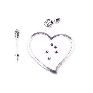 creative kit valentine heart silver