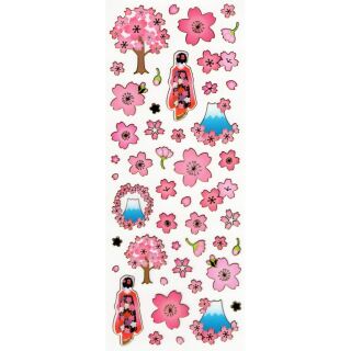 Sakura Geisha Stickerbogen transparent