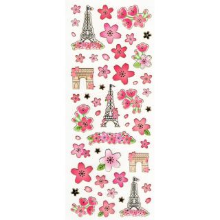 cherry blossom sticker sheet Paris transparent