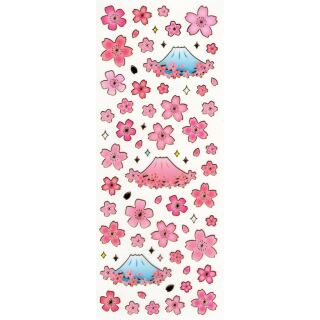 cherry blossom sticker sheet Paris transparent