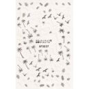 sticker sheet palms birds white grey