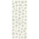 flowers water transfer sticker sheet grey