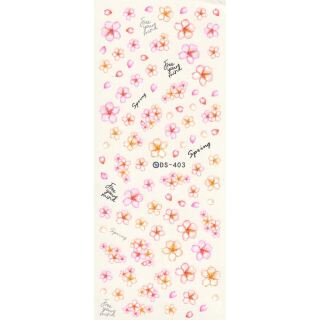 Blumen Spring wasser transfer Stickerbogen rosa