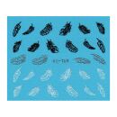 feathers sticker sheed white silver black DTL-74