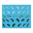 feathers sticker sheed white gold black DTL-74