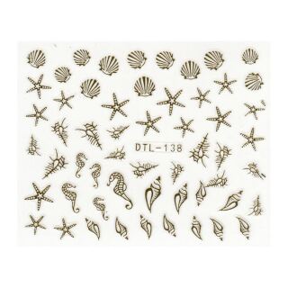 ocean sticker sheet gold DTL-138