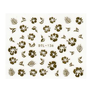 flowers sticker sheet gold DTL-136
