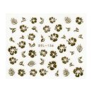 Blumen Stickerbogen gold DTL-136