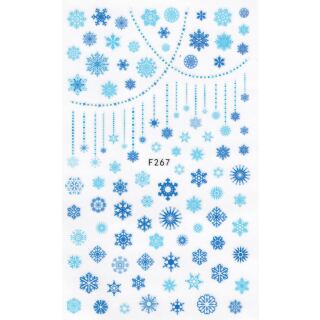 coloured snowflakes sticker sheet F267