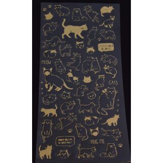 Stickerbogen Katzen gold