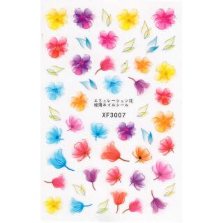 coloured flower sticker sheet XF3007