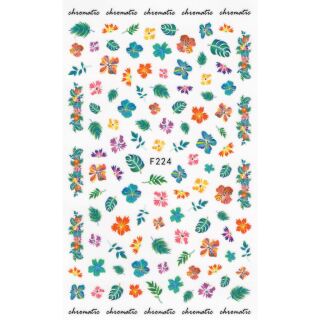 Stickerbogen tropische Blumen bunt F224