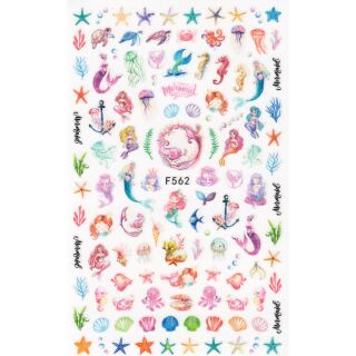 coloured mermaid sticker sheet F562