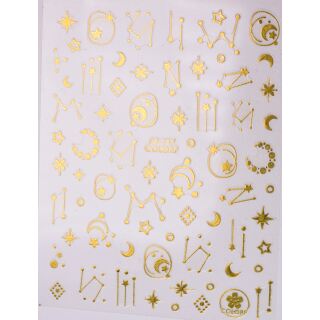 Stickerbogen Galaxy Sterne gold CB-137