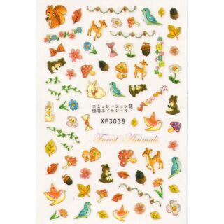 coloured forest sticker sheet XF3038