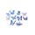 40 butterfly stickers blue