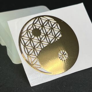 metal sticker mystic symbols gold - design 18 - yin yang
