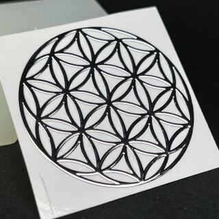 metal sticker mystic symbols silver - design 20 - flower of life