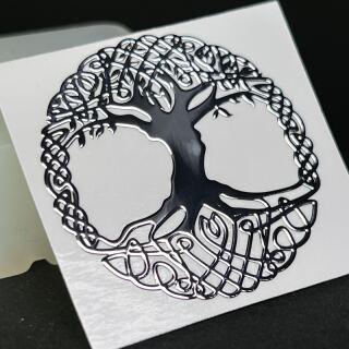 metal sticker mystic symbols silver - design 28 - tree of life