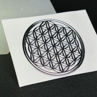 metal sticker mystic symbols silver - design 3 - flower of life
