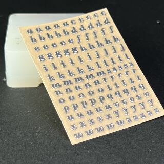 Metallsticker 3mm Buchstaben und Zahlen silber - Kleinbuchstaben