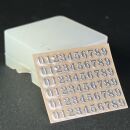 Metallsticker 3mm Buchstaben und Zahlen silber - Zahlen