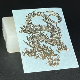 Metallsticker Tiere gold - asiatischer Drache