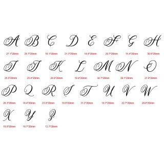 metal sticker initial M silver