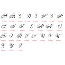 metal sticker initial M silver