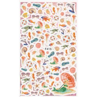 coloured ocean sticker sheet F415