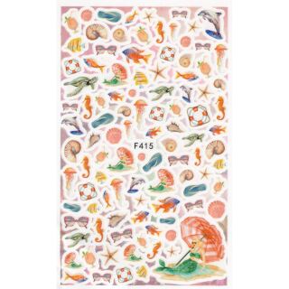 coloured ocean sticker sheet F415