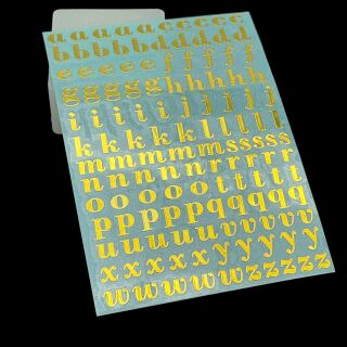 metal sticker 9mm letters and numbers gold -  lowercase letters