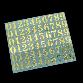 metal sticker 9mm letters and numbers gold -  numbers
