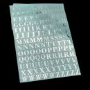 Metallsticker 9mm Buchstaben und Zahlen silber -...