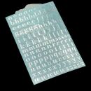 metal sticker 9mm letters and numbers silver -  lowercase...